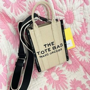 Marc Jacobs Cream and Black Canvas Tote